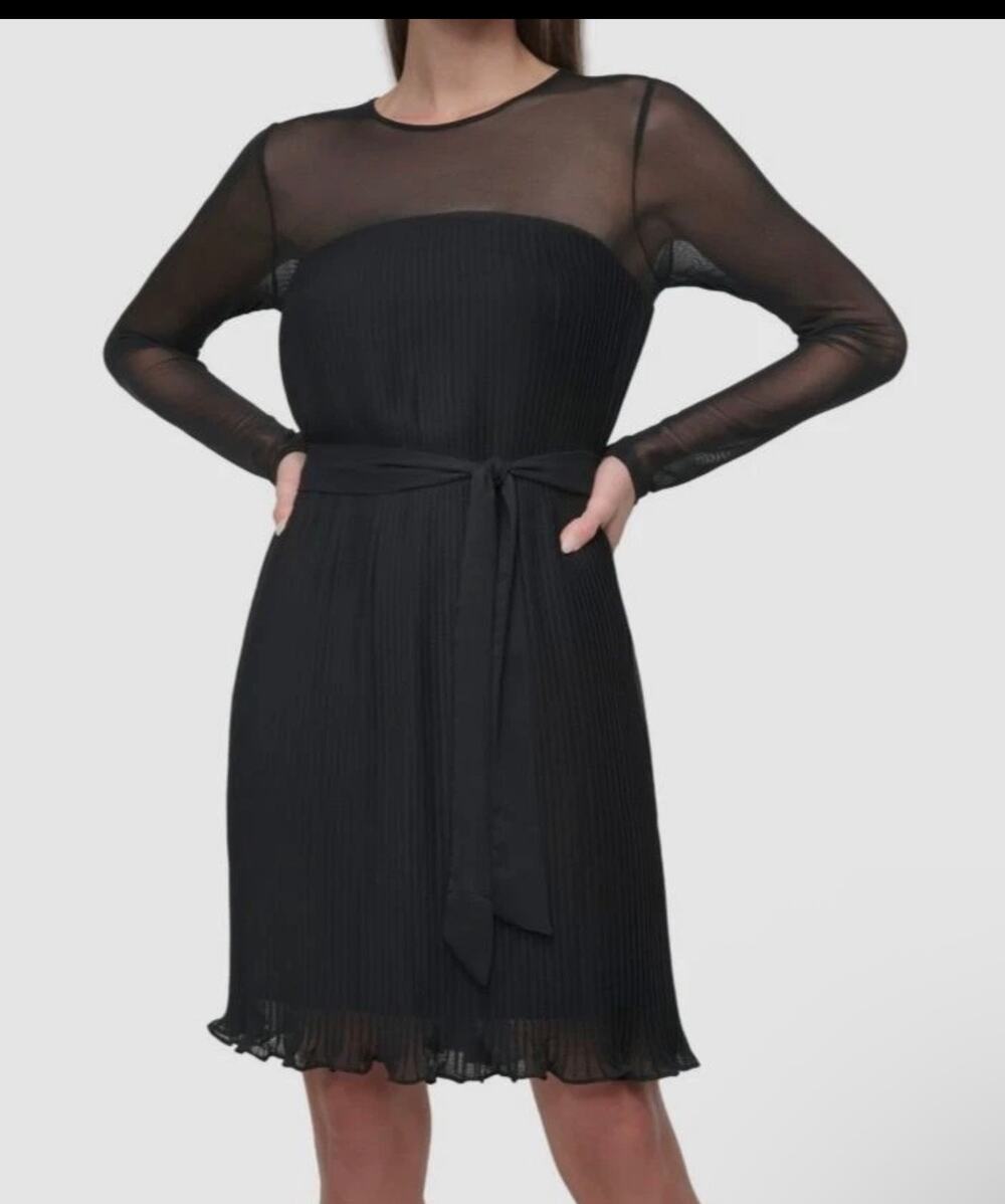 New DKNY black pleated  dress size 2